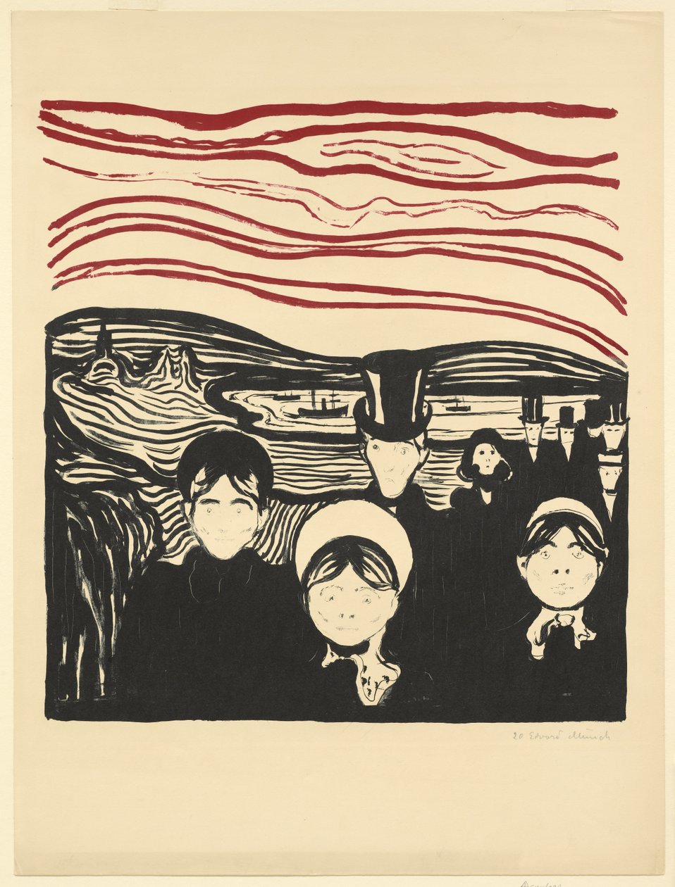 Angst, 1896 av Edvard Munch