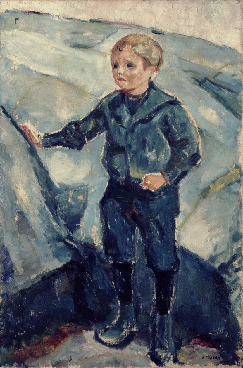 Gutt i blått, ca.1900 av Edvard Munch