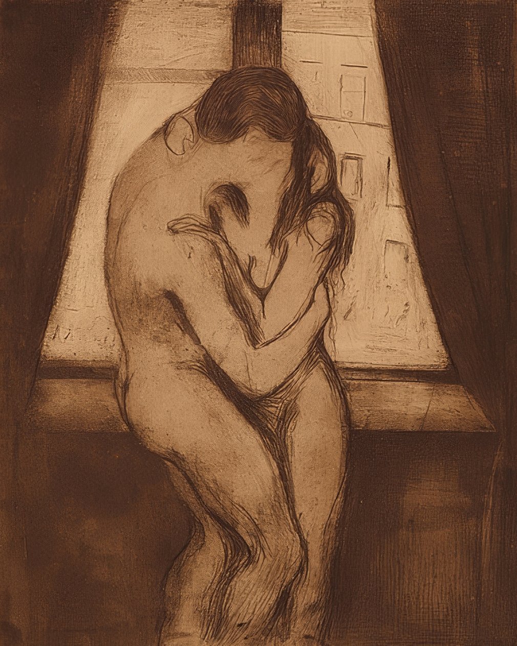 Kysset. 1895 av Edvard Munch