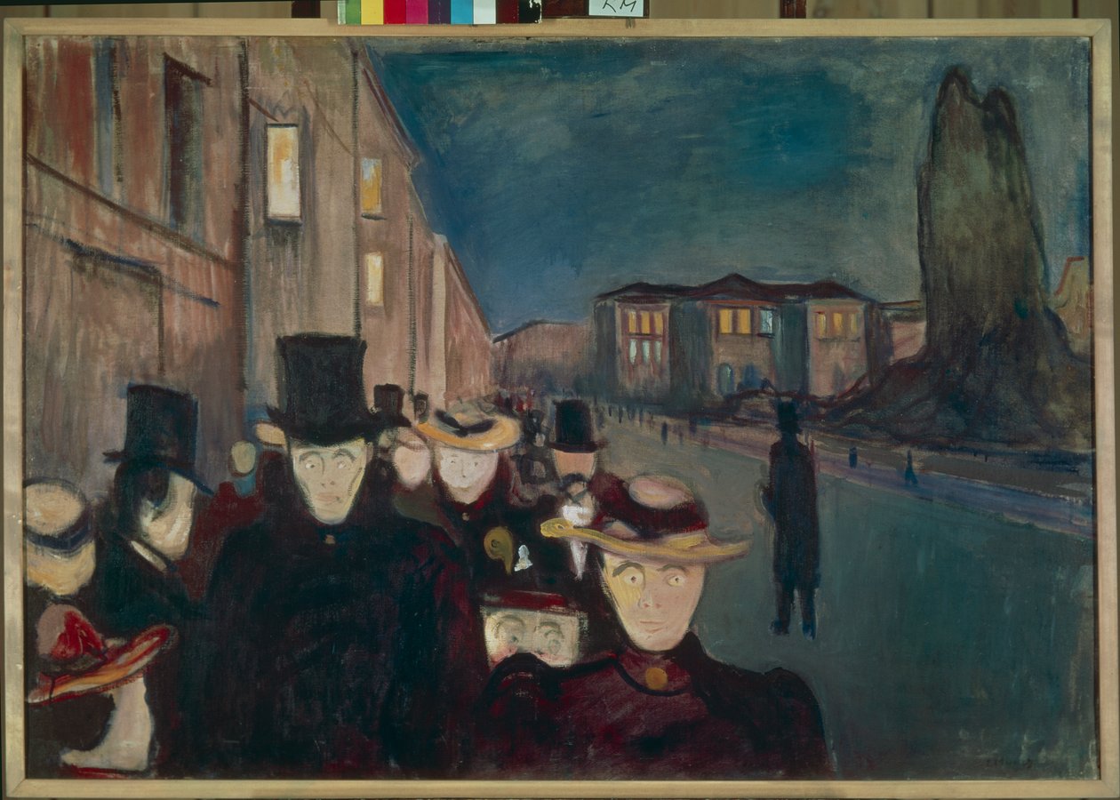 Kveld på Karl Johan av Edvard Munch
