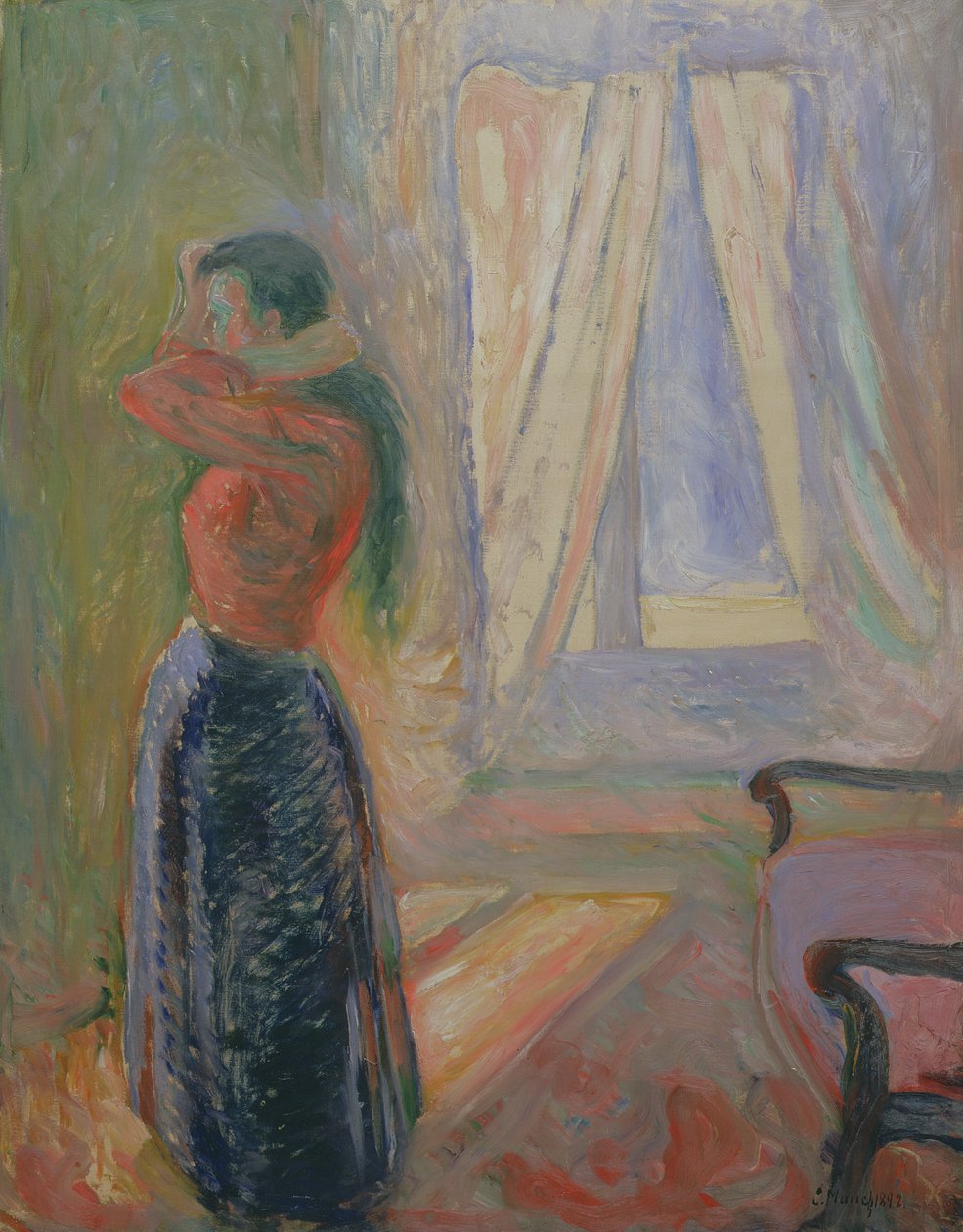 Kvinne på toalettet, 1892 av Edvard Munch