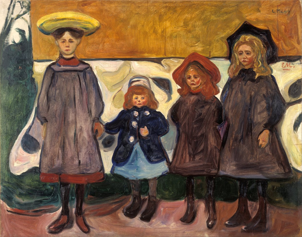 Fire jenter i Åsgårdstrand av Edvard Munch