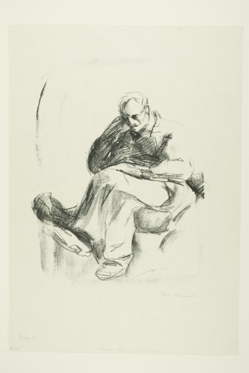 Sittende mann av Edvard Munch