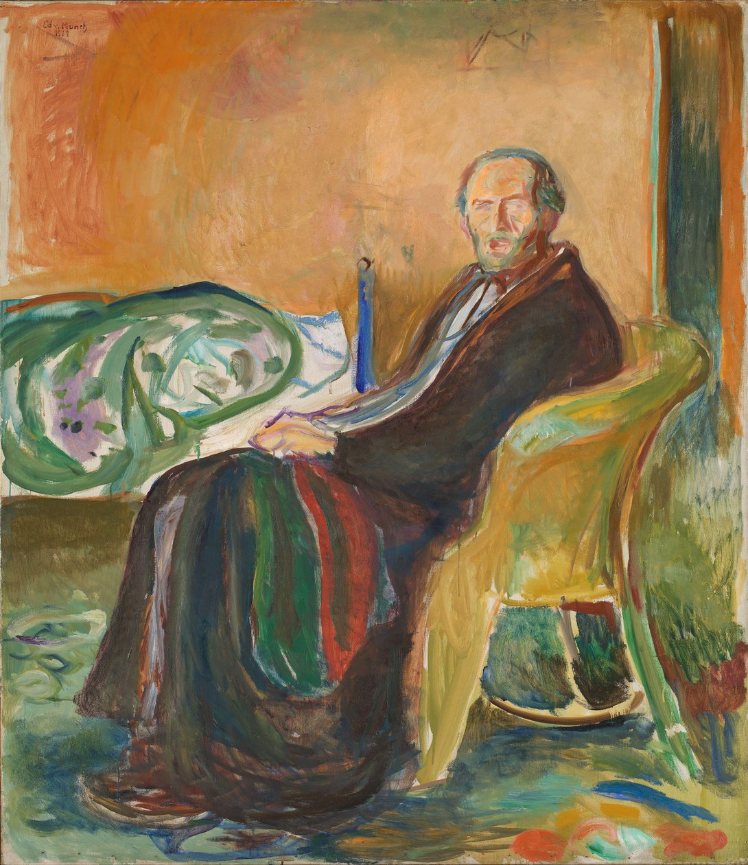 Selvportrett med Spanskesyken av Edvard Munch