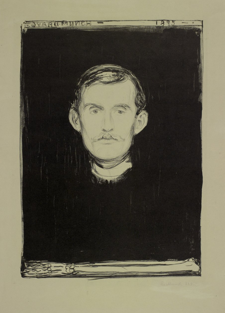 Selvportrett, 1895 av Edvard Munch
