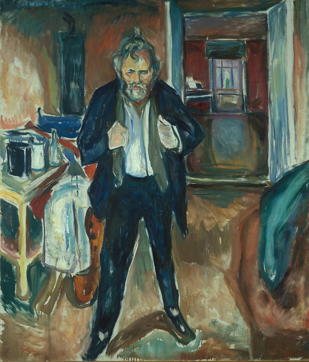 Søvnløs natt. Selvbilde i indre uro av Edvard Munch