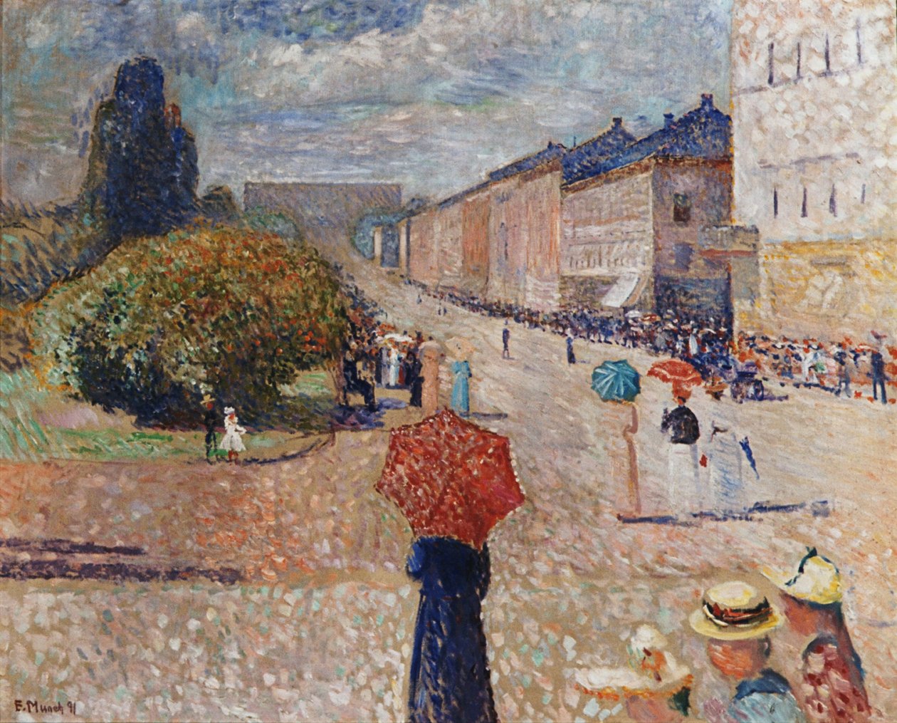 Vårdag i Karl Johans gate av Edvard Munch