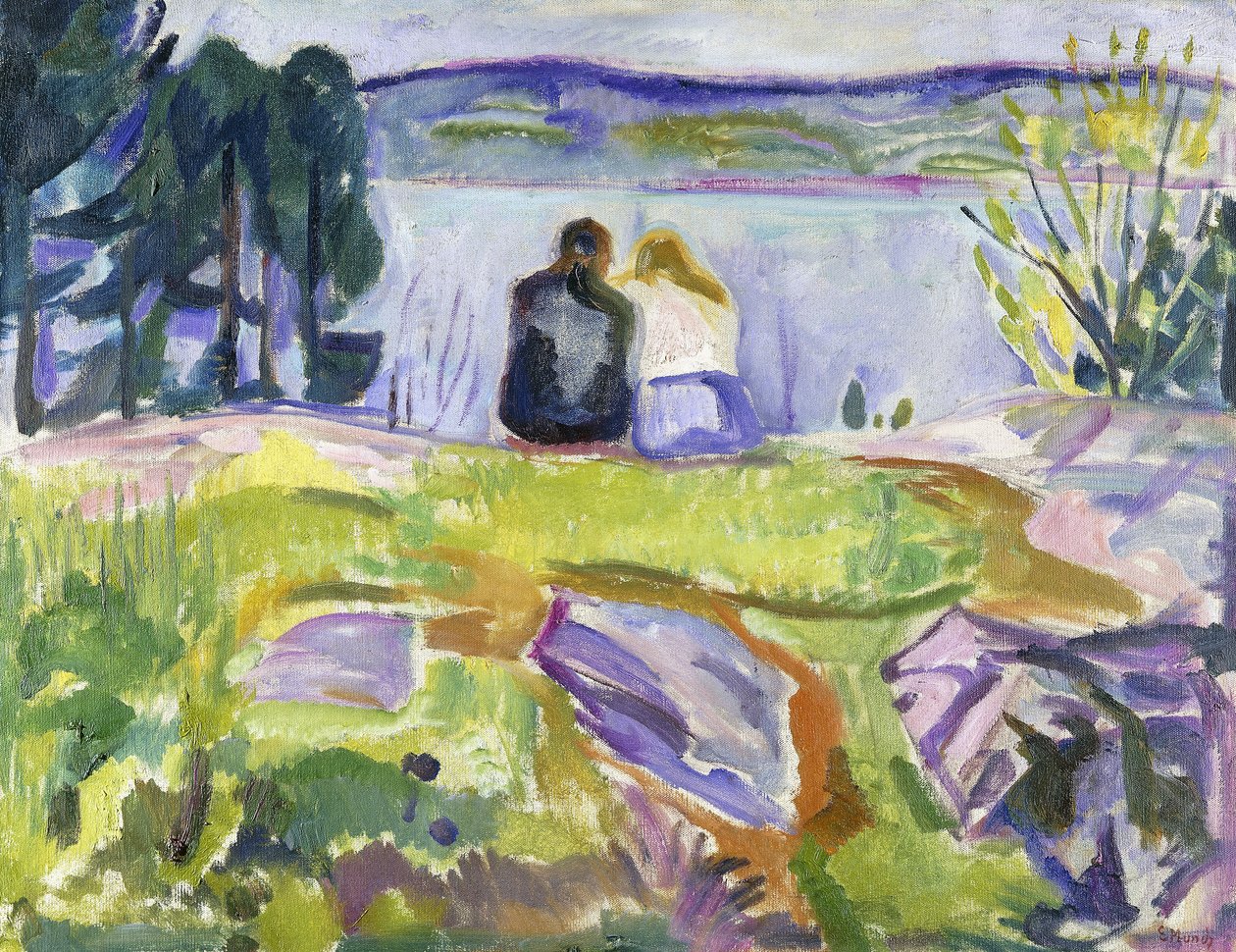 Springtime (elskere ved kysten) av Edvard Munch