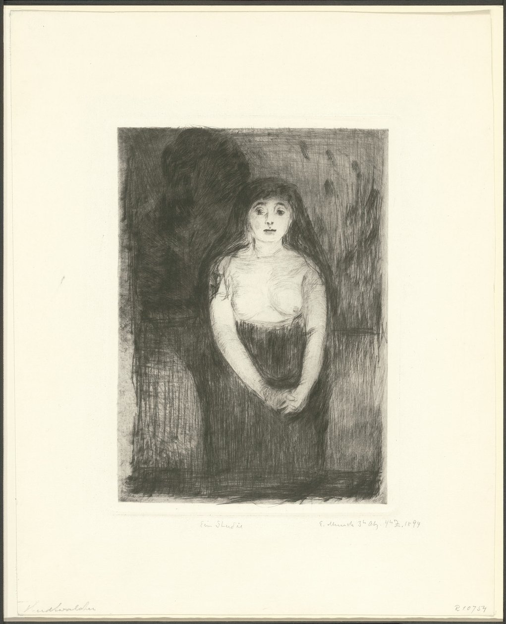 Studie av en modell av Edvard Munch