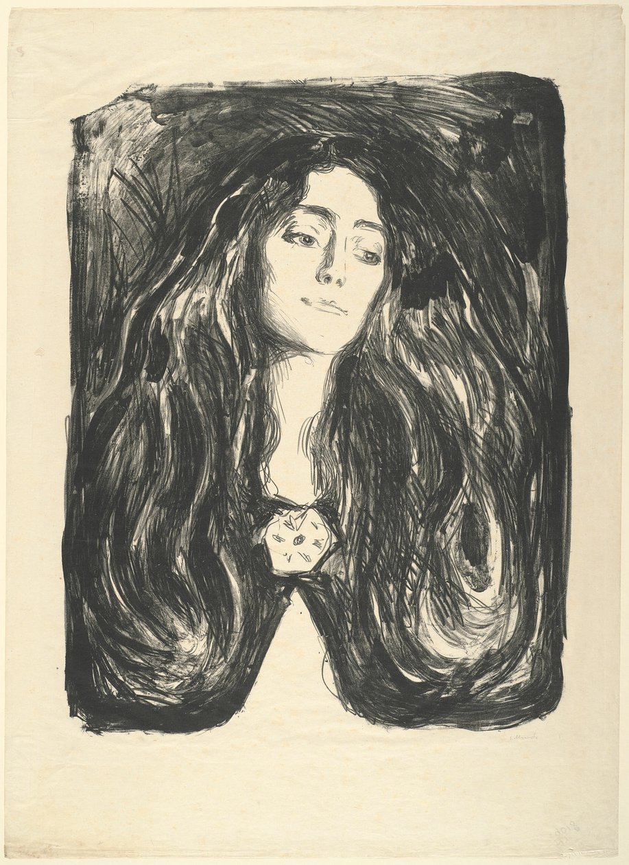 Brosjen. Eva Mudocci av Edvard Munch