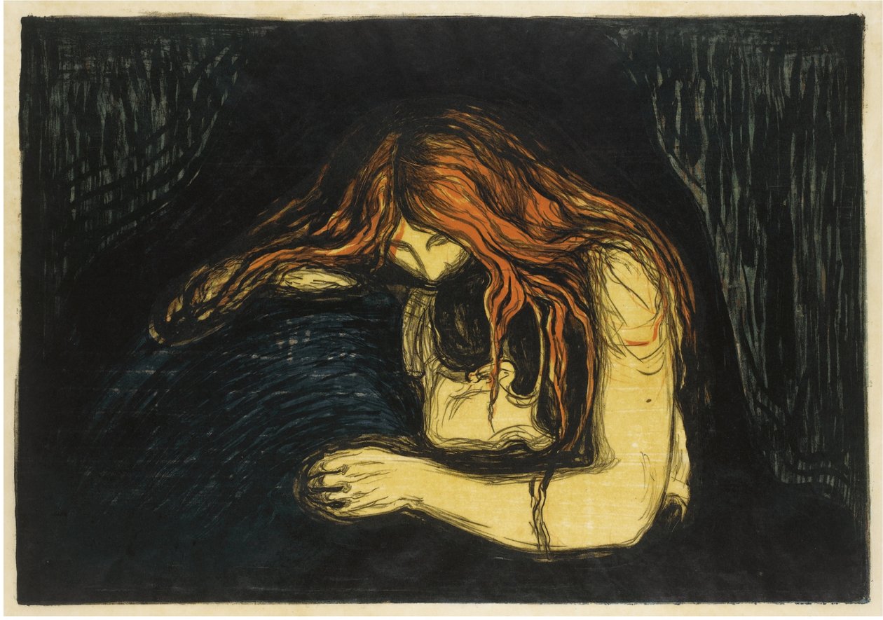 The Vampire II, 1895-1900 av Edvard Munch