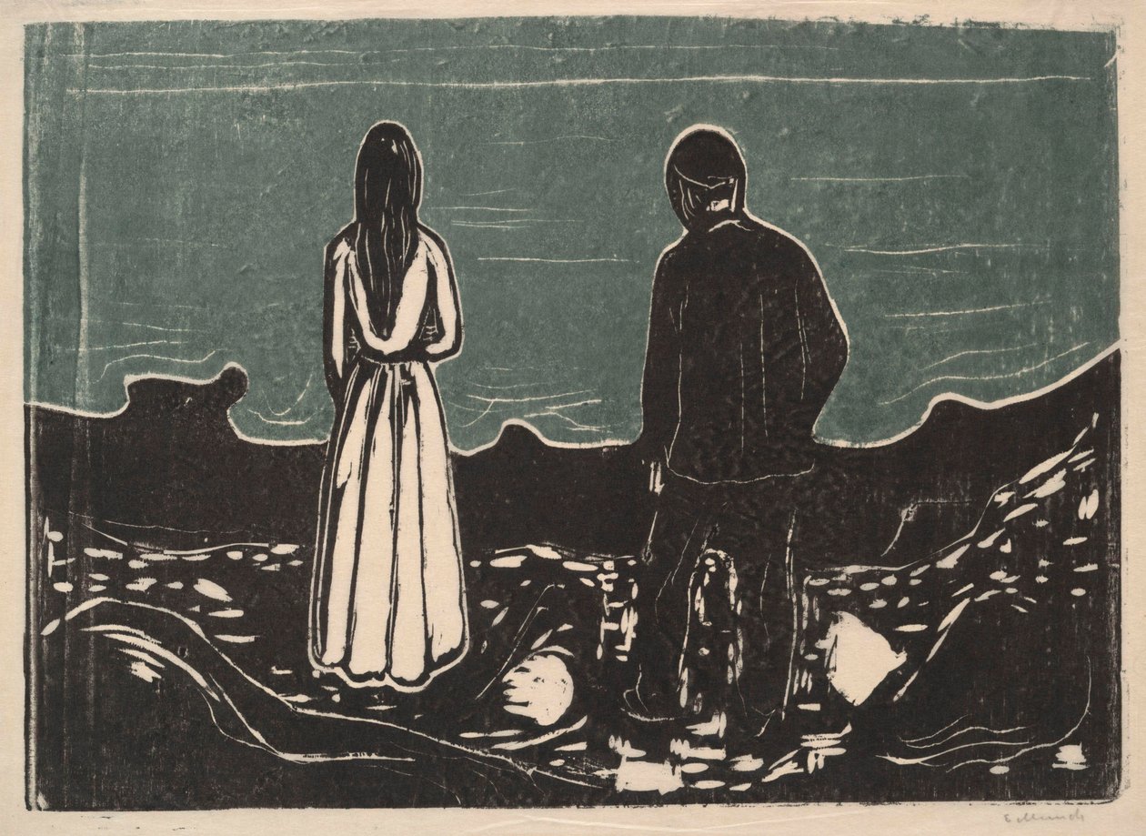 To personer, The Lonely Ones, 1899 av Edvard Munch