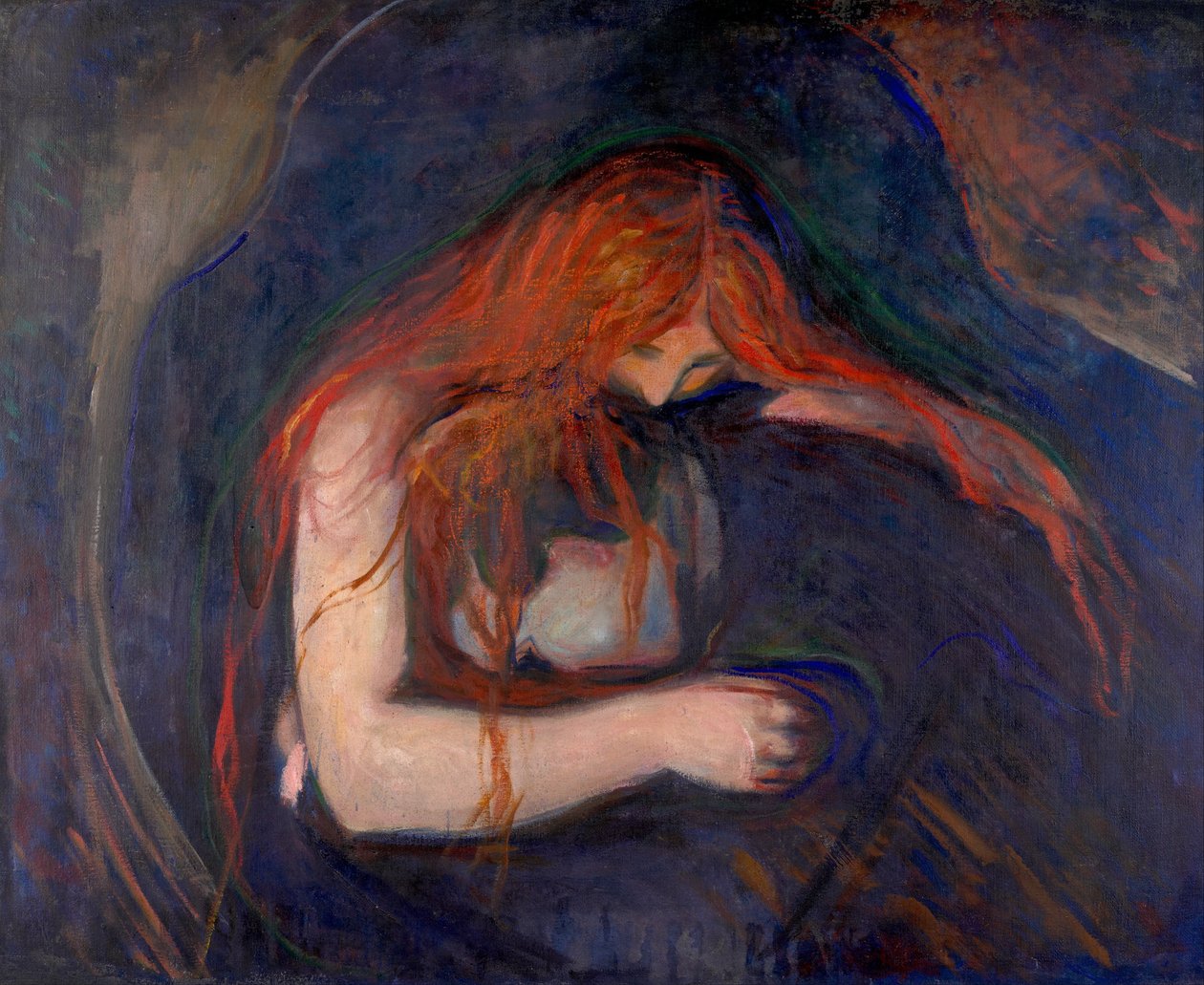 Vampyr maleri av Edvard Munch