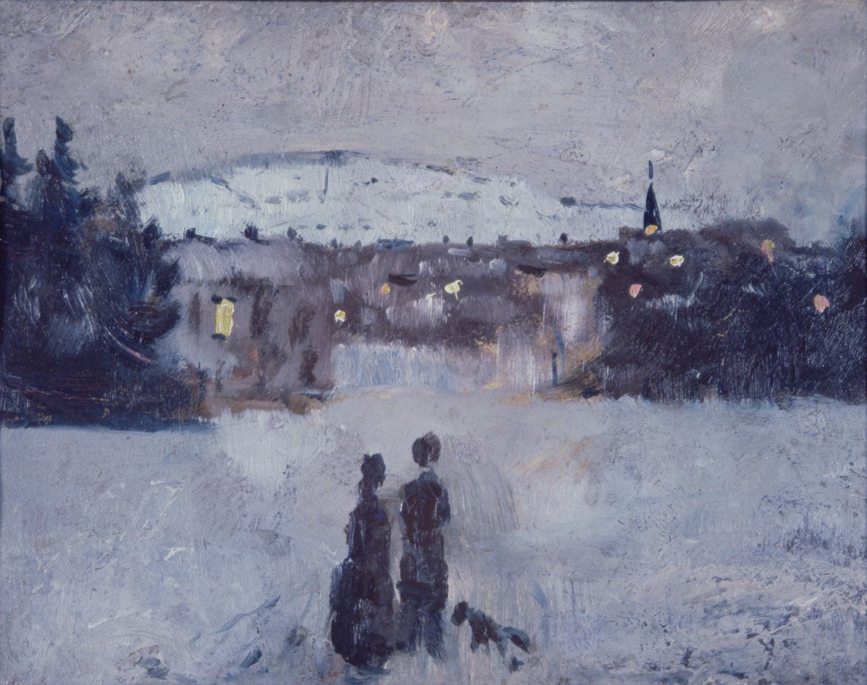 Vinterlandskap i skumringen av Edvard Munch