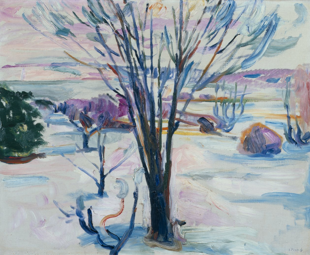 Vinterlandskap fra Jeloya av Edvard Munch