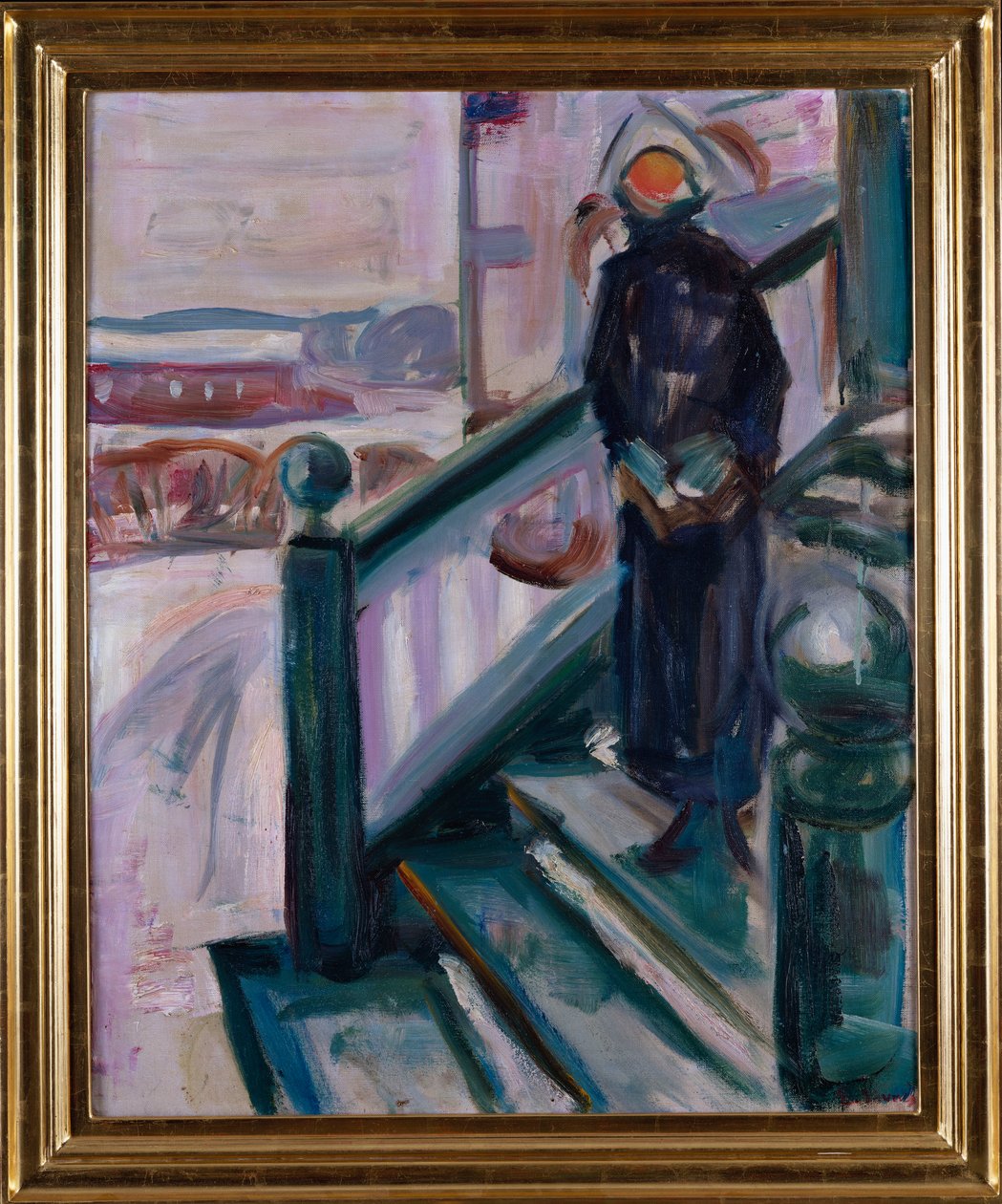 Kvinne på verandaen (olje på lerret) av Edvard Munch