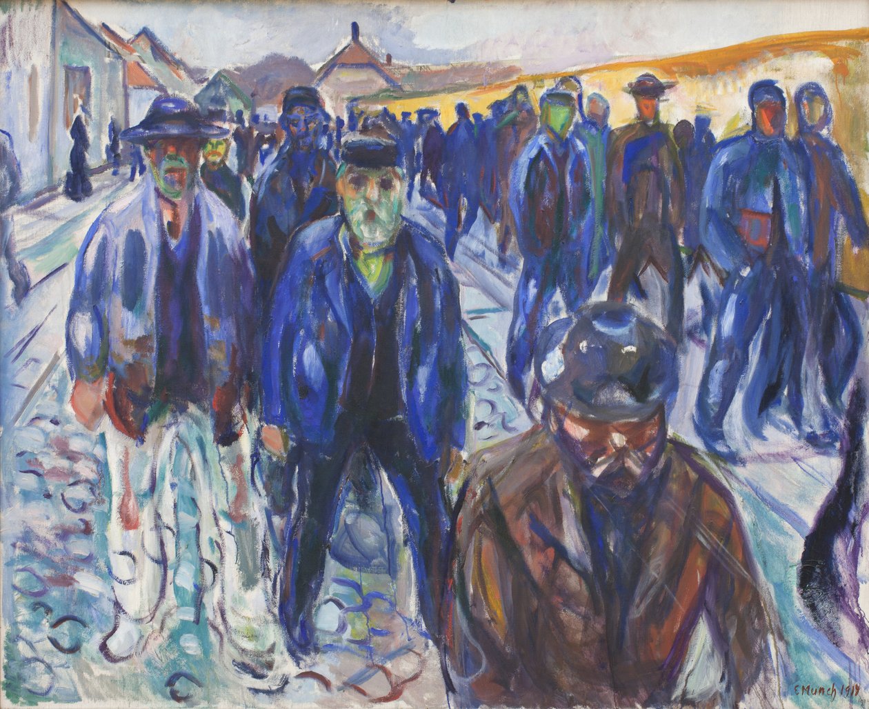 Arbeidere på vei hjem av Edvard Munch