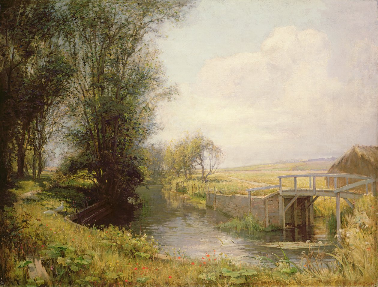 Scene i Oxfordshire av Edward Archibald Brown