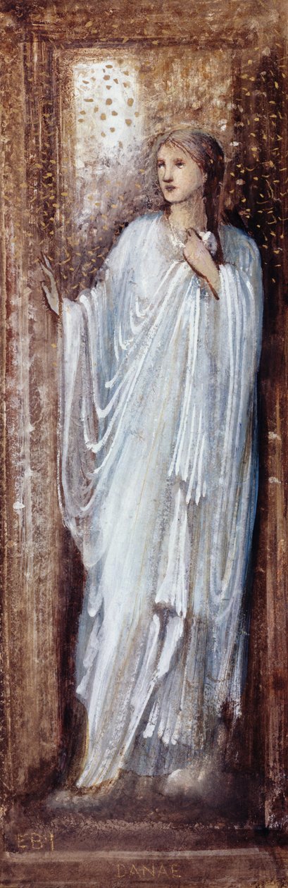 Danae (wc, gouache og gullmaling på papir) av Edward Burne Jones