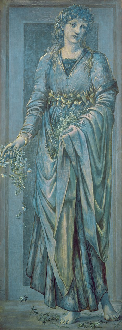 Flora (gouache og gullmaling på papir) av Edward Burne Jones