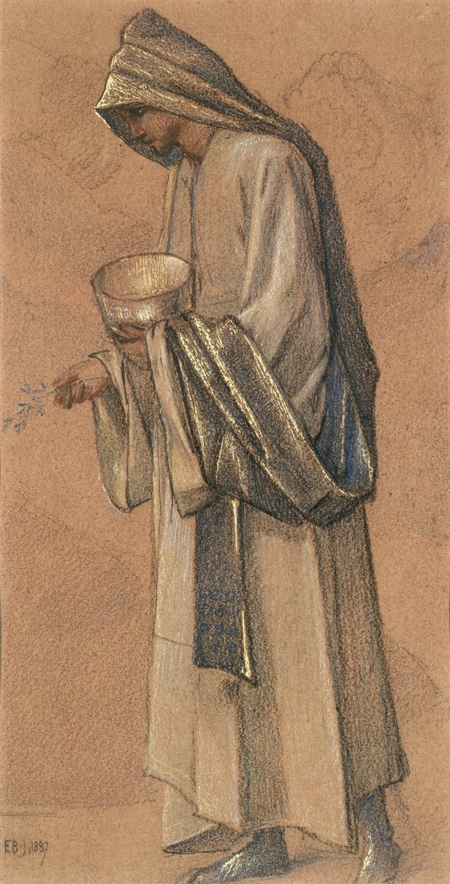 Kong Balthazar, 1887 (farget kritt og gull) av Edward Burne Jones