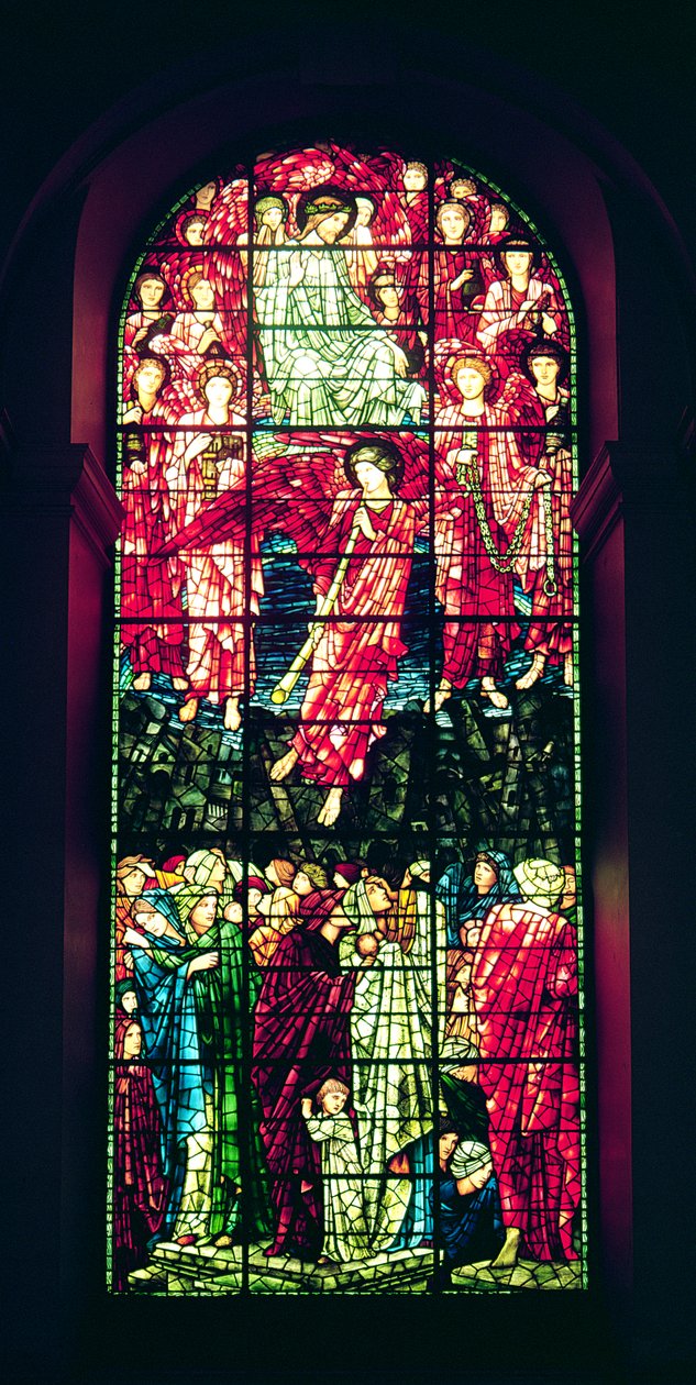Siste dom, vestvindu (farget glass) av Edward Burne Jones