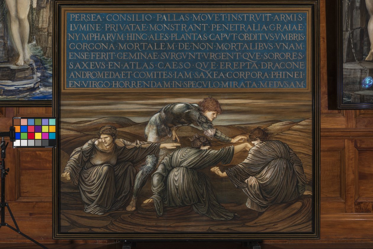 Perseus and the Graiae, 1877 (blandet media på papir) av Edward Burne Jones