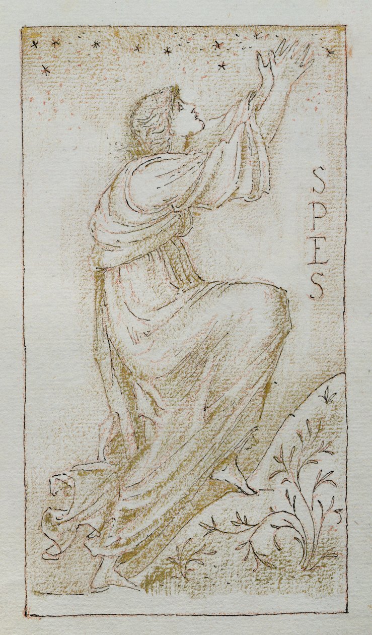 Spes (blekk og gull på papir) av Edward Burne Jones