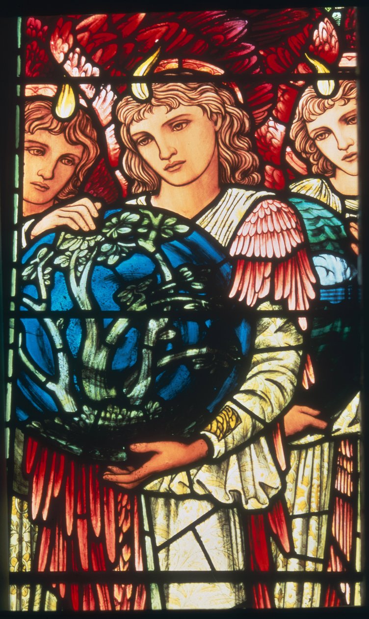 Angels of Creation: The Third Day, ca. 1890 (farget glass) av Edward Burne Jones