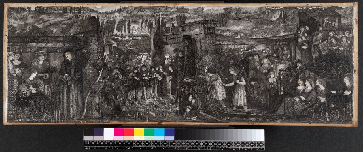 Buondelmontes bryllup, 1859 (blekk og vask på vellum) av Edward Burne Jones