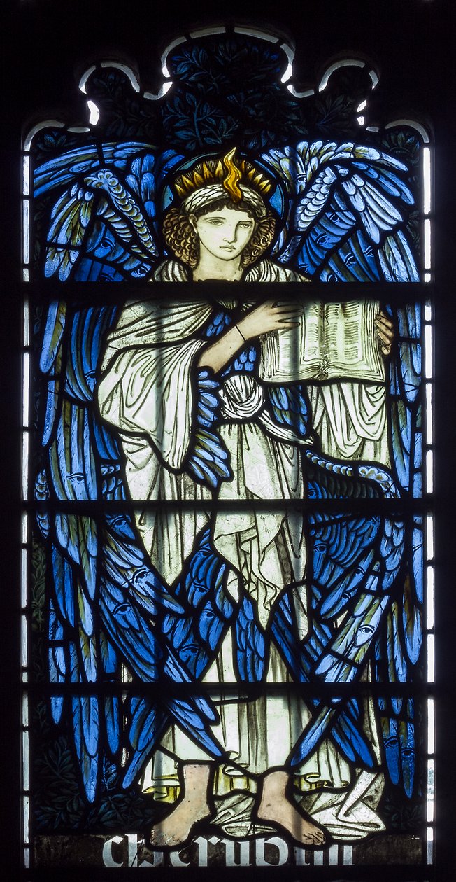 Cambridge, Jesus College Chapel, Morris & Co., Edward Burne-Jones, Cherubim, 1873 av Edward Burne Jones