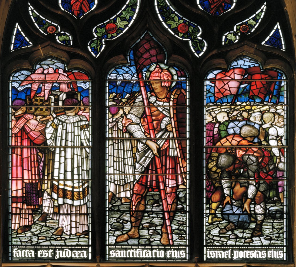 Edinburgh, St Giles Cathedral, Morris & Co., Edward Burne-Jones, Joshua, Crossing the Red Sea, 1886, Medieval Knight av Edward Burne Jones