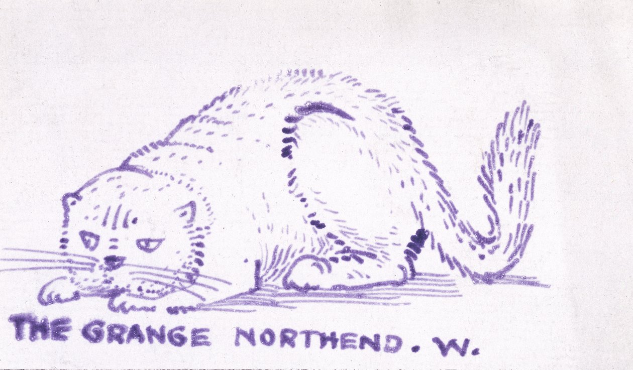 Rovkatt (blekk og stempel på papir) av Edward Burne Jones