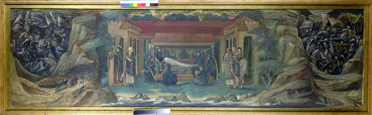 The Sleep of Arthur in Avalon, 1894 (gouache) av Edward Burne Jones