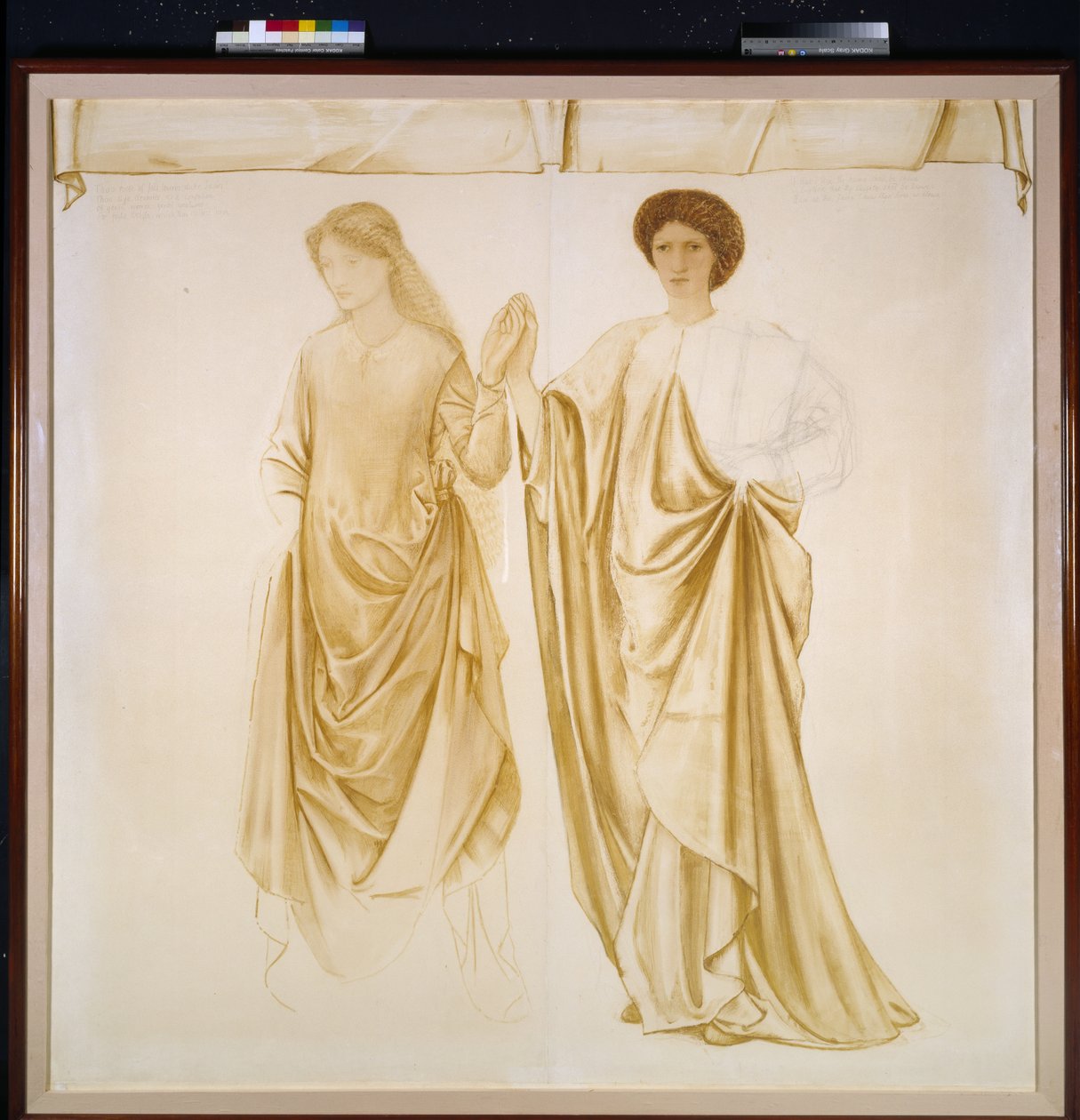 The Two Wives of Jason, før 1872 (akvarell og kroppsfarge over svart kritt på papir) av Edward Burne Jones