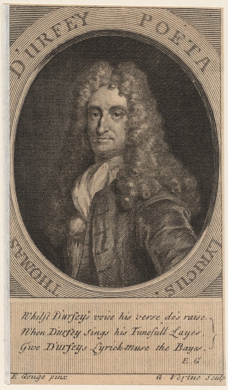Thomas dUrfey, gravert av George Vertue (1683-1756), 1732 av Edward Gouge