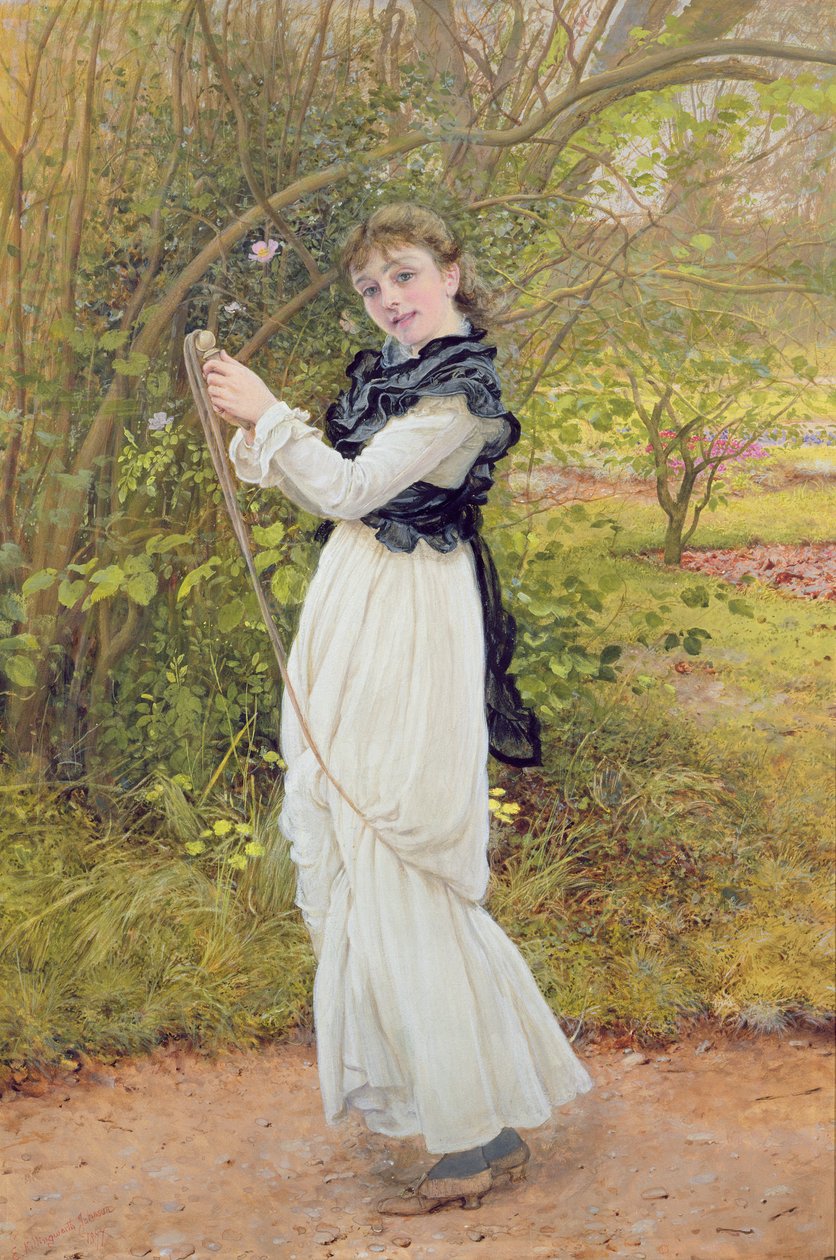 Hopp over, portrett av kunstnerens datter, Barbara, 1877 av Edward Killingworth Johnson