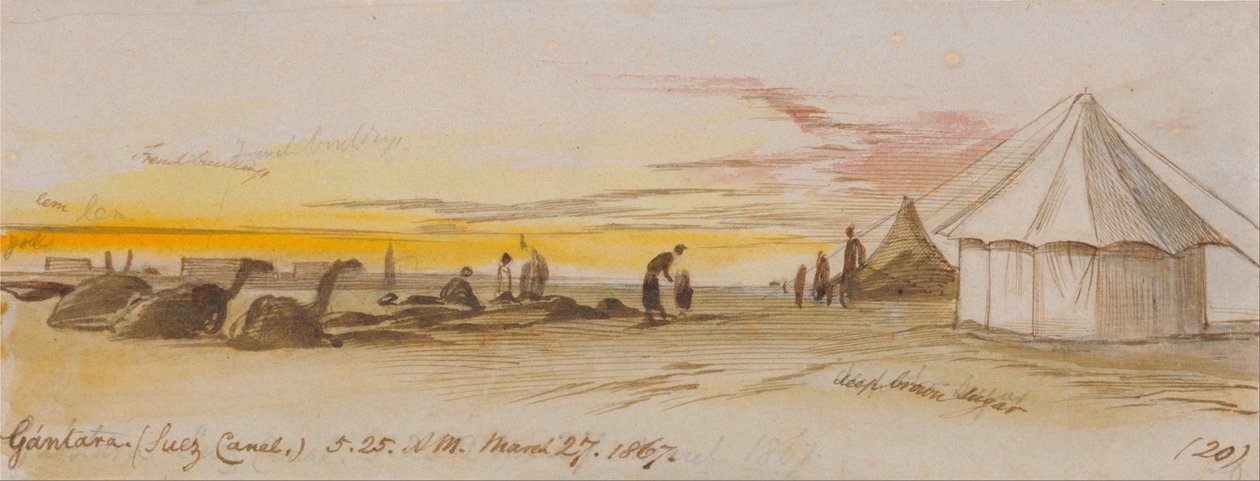 Gantara (Suez-kanalen), 5-25 am, 27. mars 1867 (20) av Edward Lear