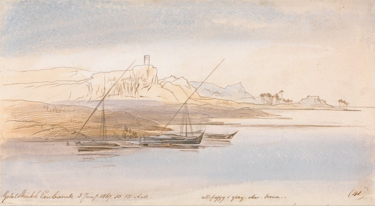 Mount Sheikh Mubarak av Edward Lear