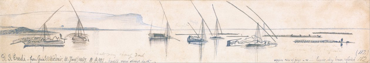 Jabal Sheikh Utsikt fra Go El Large av Edward Lear