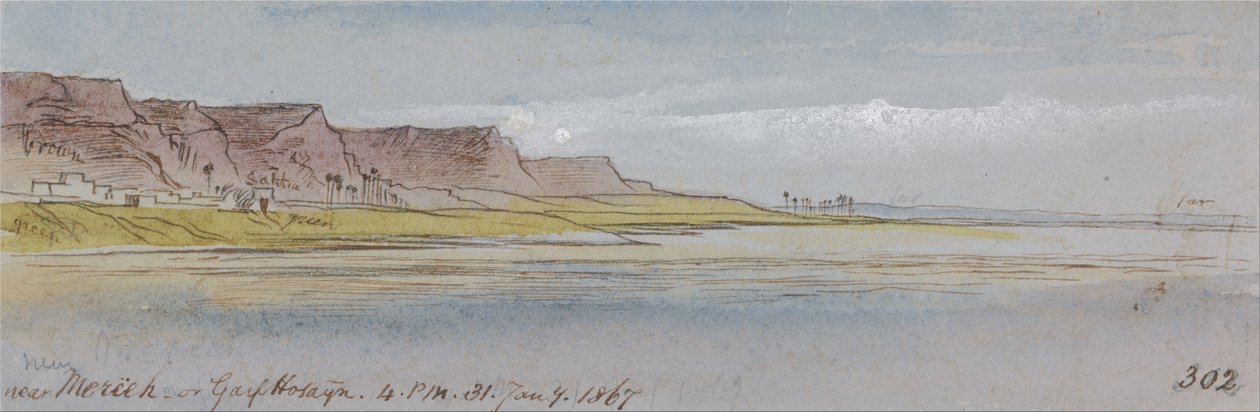 Nær Mereeh eller Garf Hossayn, kl. 16.00-31. januar 1867 (302) av Edward Lear