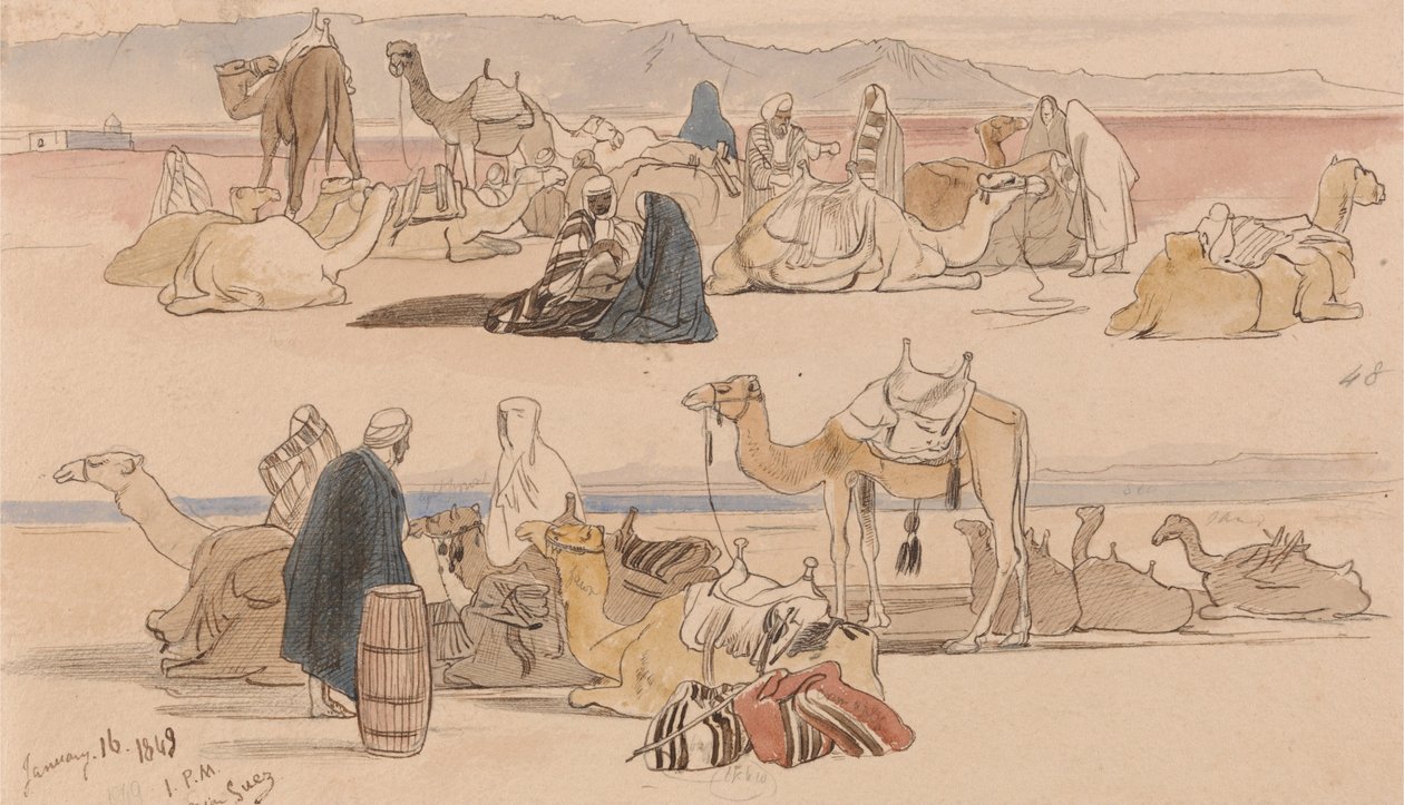 Nær Suez, kl. 16, 16. januar 1849 (48) av Edward Lear