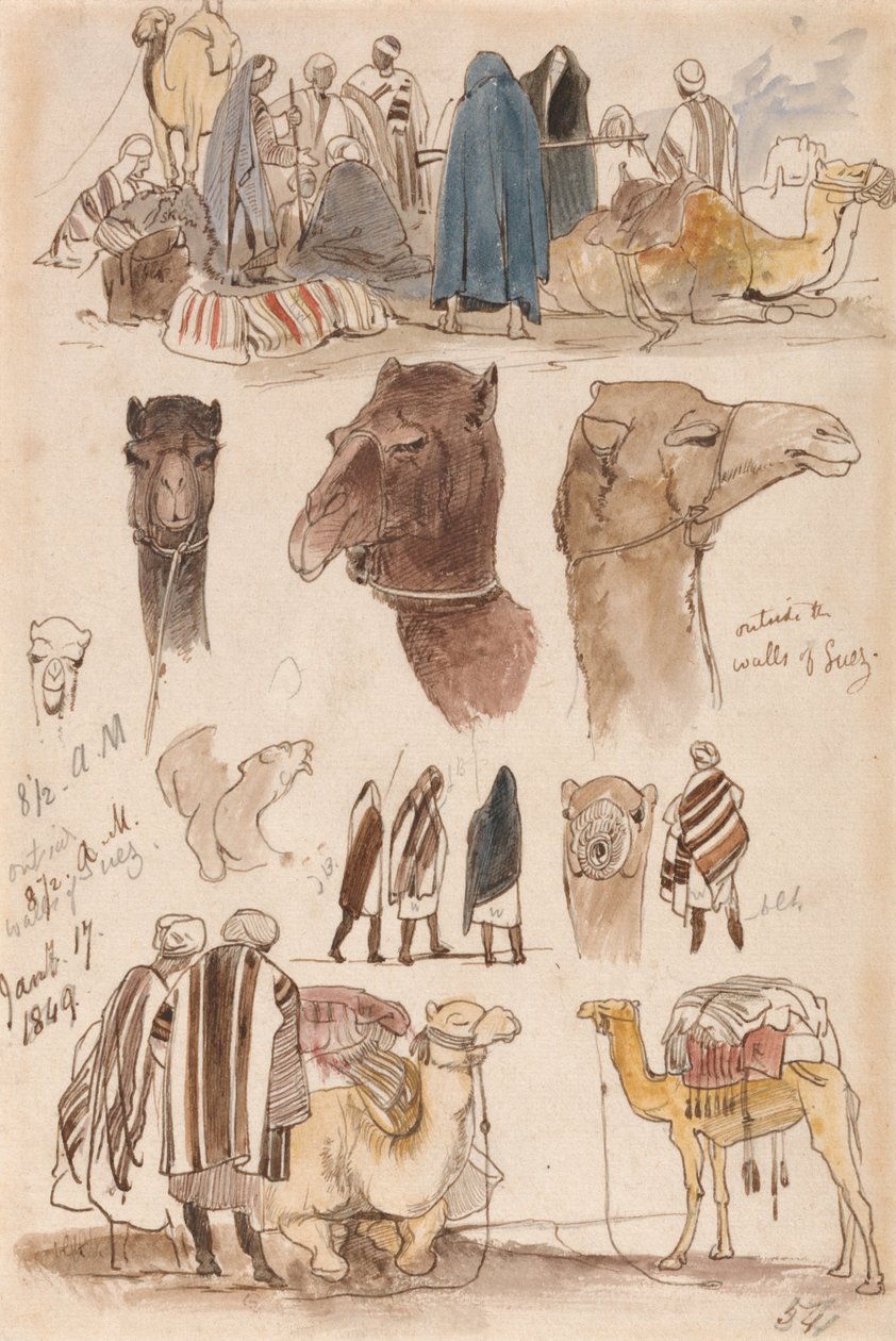 Utenfor Suez-murene, 8.30–17. 17. januar 1849 (54) av Edward Lear