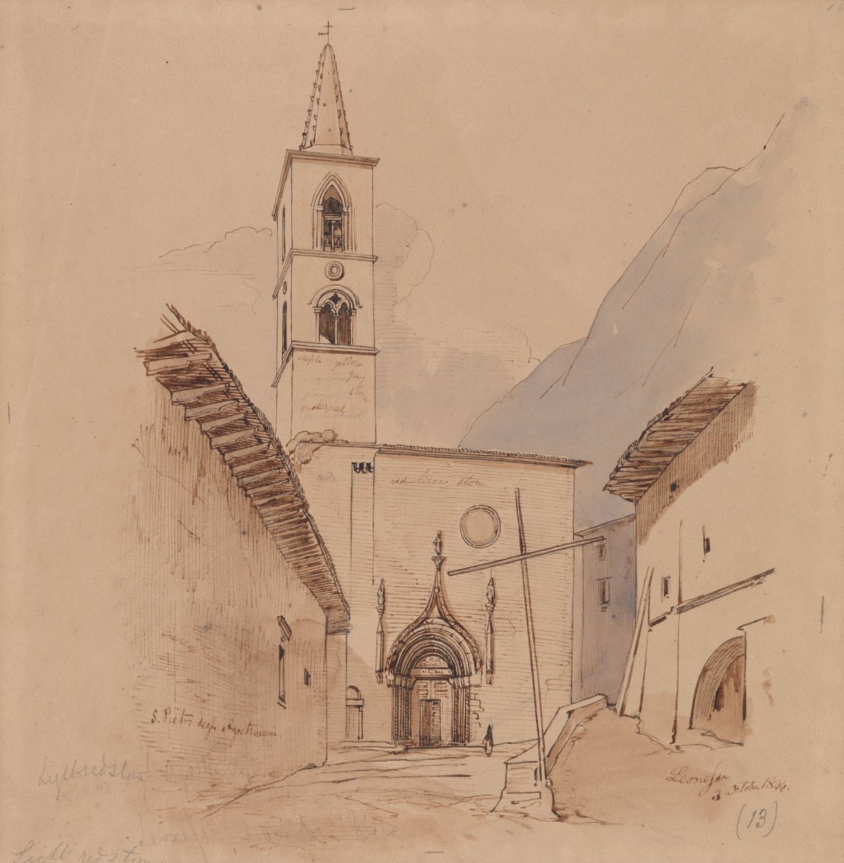 S. Pietro Degli Agostiniani. Løvinne. av Edward Lear