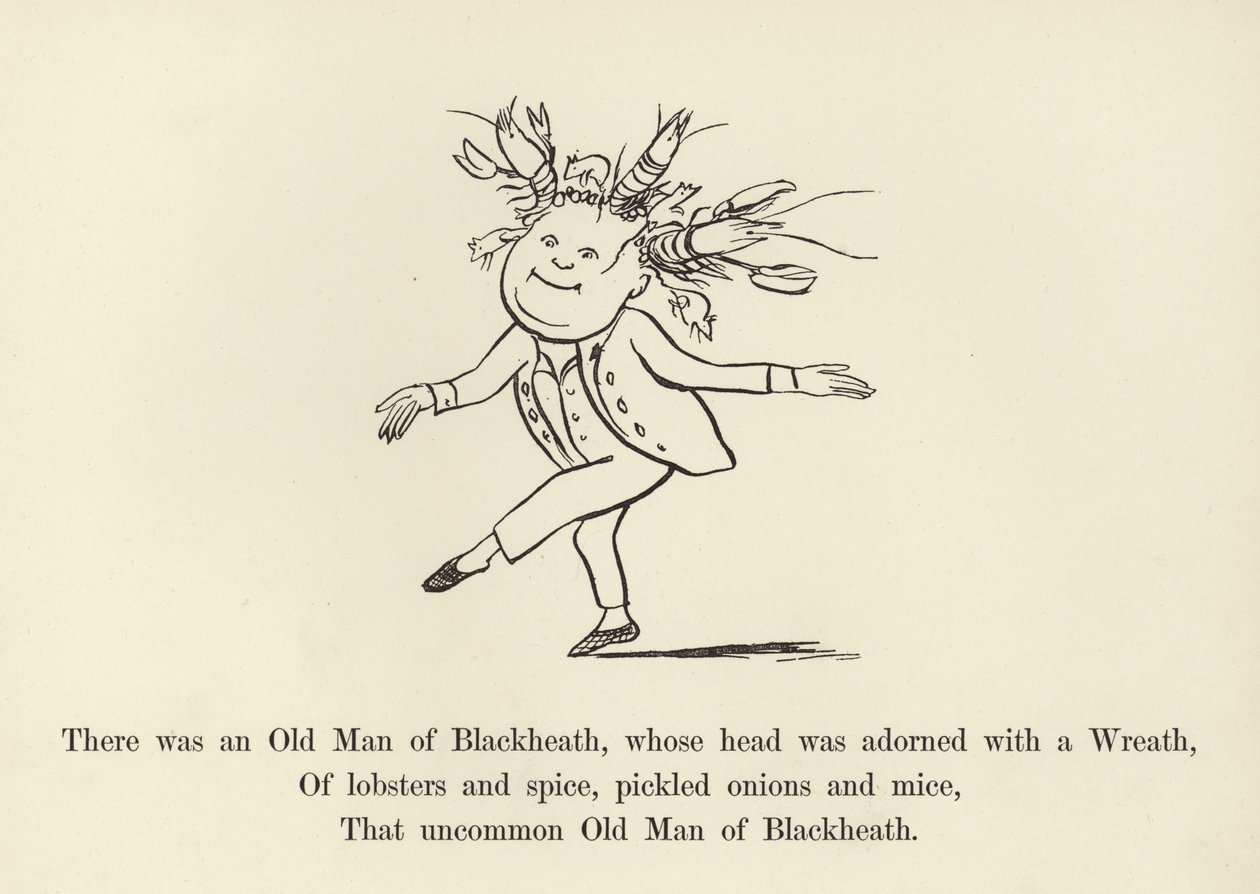 Det var en gammel mann fra Blackheath, hvis hode var utsmykket med en krans av Edward Lear