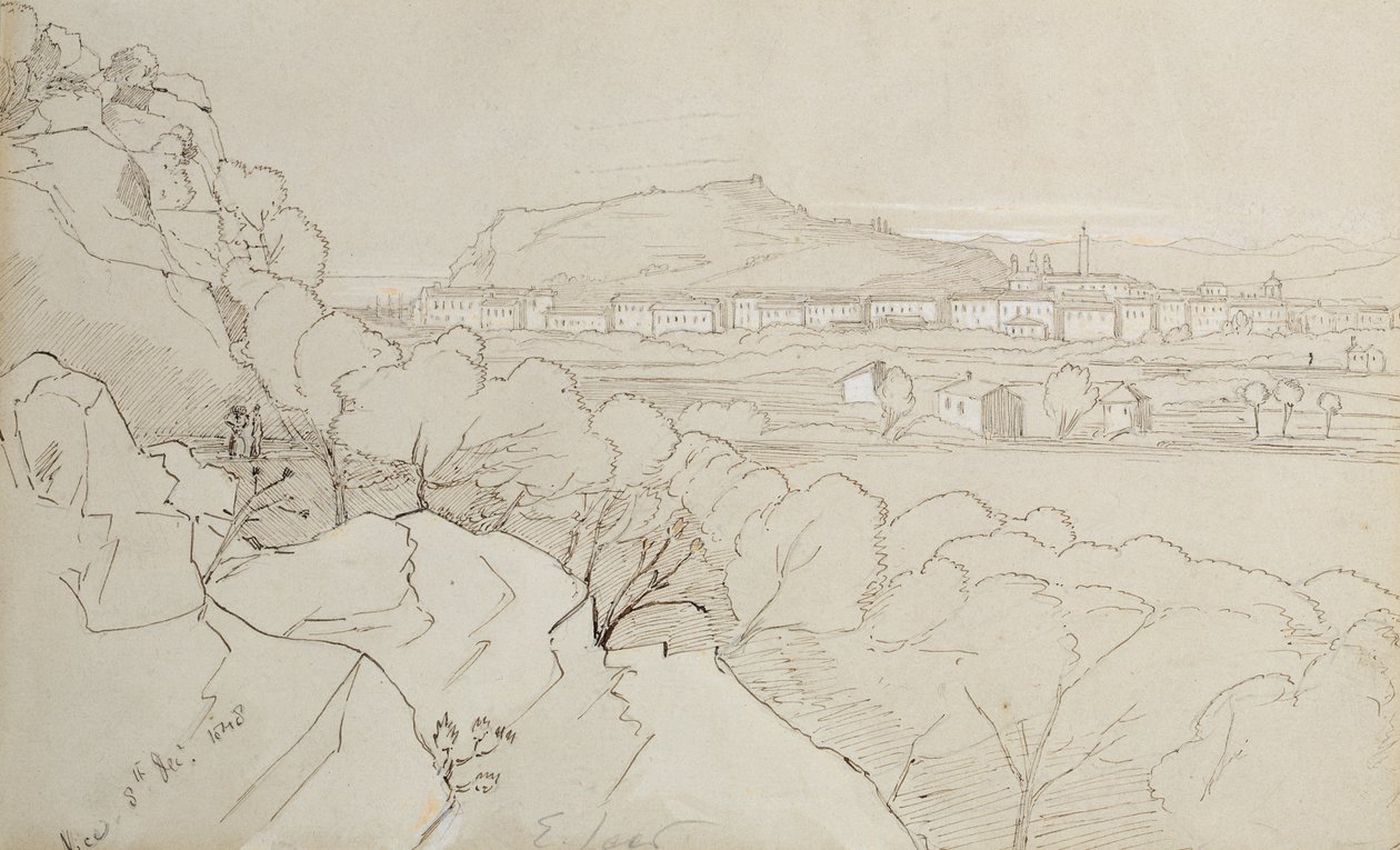 Utsikt over Nice, 1848 av Edward Lear