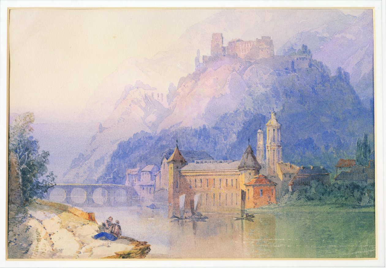Utsikt over Rhinen, 1850 av Edward Richardson