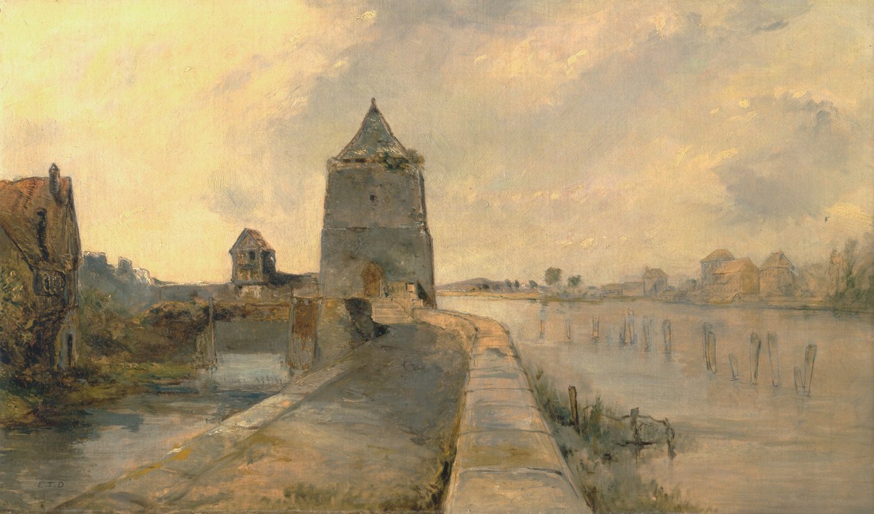 Rhinen ved Konstanz Konstanz-am-Rhein av Rev. Edward Thomas Daniell
