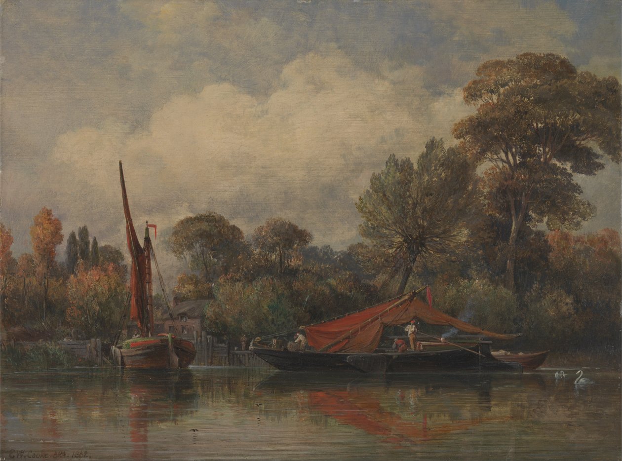 Overfor huset mitt på Barnes av Edward William Cooke