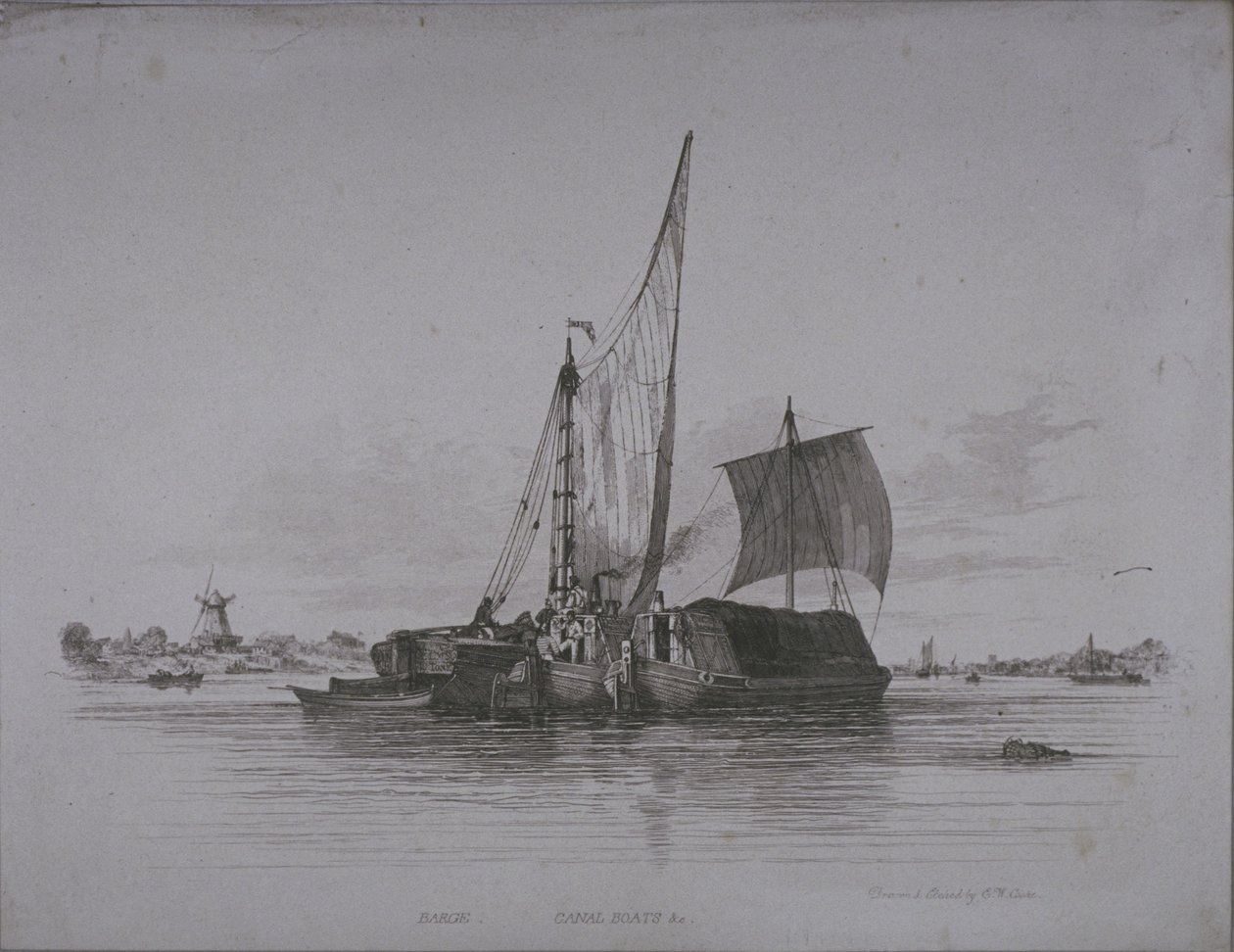 Utsikt over Themsen, 1829 av Edward William Cooke